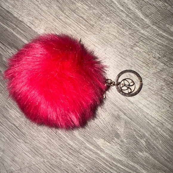 2/$15 Anastasia Beverly Hills Hot Pink Fluffy Pom Pom Keychain - Picture 2 of 3